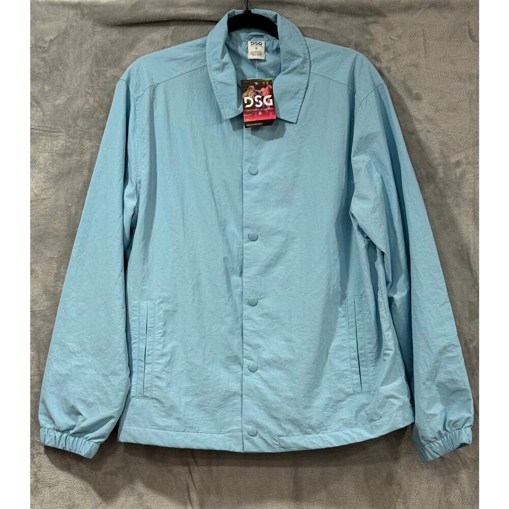 DSG Twitch Allison Coach Jacket Blue Nylon Windbreaker NWT Mens Small Casual